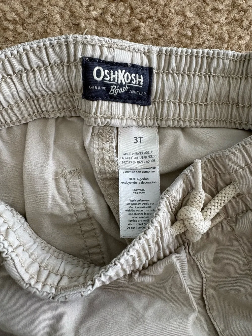 OshKosh B'gosh Khaki and Navy Elastic Waist Joggers